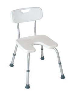 Sedile per doccia con schienale e foro