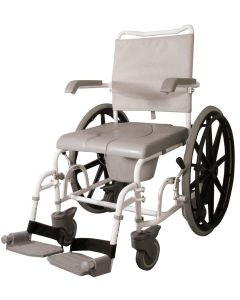 Sedia da doccia comodissima con ruote posteriori da 24”