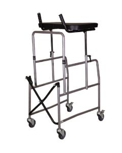 Deambulatore pieghevole con maniglie e tavolino