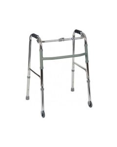 Deambulatore Fisso Pieghevole Con Due Ruote Fisse Due Puntali 1 Pulsante DE7P Termigea