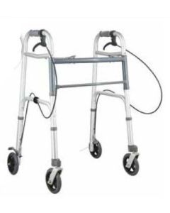 Deambulatore Fisso Pieghevole Con Due Ruote Fisse Due Puntali 1 Pulsante DE7P Termigea