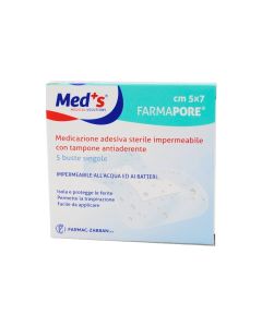 Meds Fermapore Medicazione Adesiva Sterile Impermeabile 5x7cm 5 Pezzi