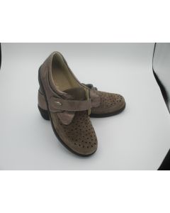 Scarpa Predisposta in Nabuk + Cervo Colore Taupe/Bronzo Donna