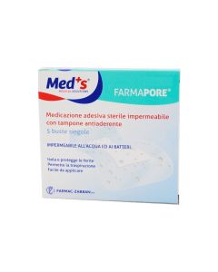 Meds Fermapore Medicazione Adesiva Sterile Impermeabile 10x8cm 5 Pezzi