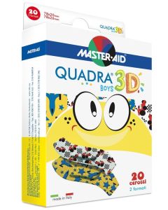 Master-Aid Cerotto Quadra 3D Boys 20 Pezzi Assortiti