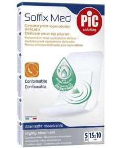 Pic Soffix Med Cerotto Antibatterico 10x15cm 5 Pezzi