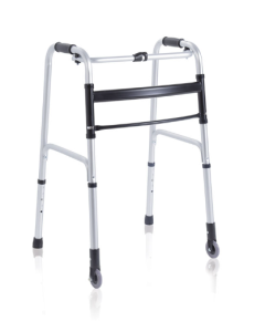 Deambulatore pieghevole con un pulsante 