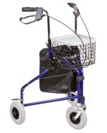 Rollator pieghevole con cestino e borsa