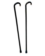 Bastone in legno lucido con impugnatura curva