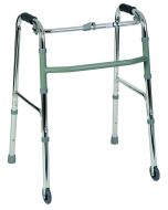 Deambulatore fisso pieghevole con due ruote fisse e due puntali