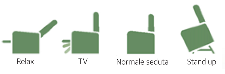 Posizioni poltrona elevabile Posizioni poltrona elevabile